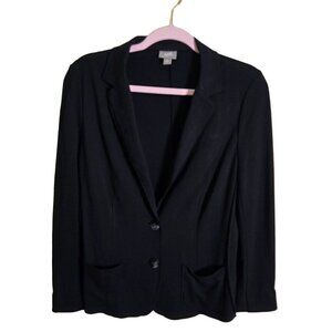 J. Jill Black Unstructured Wool Blend Blazer Size M